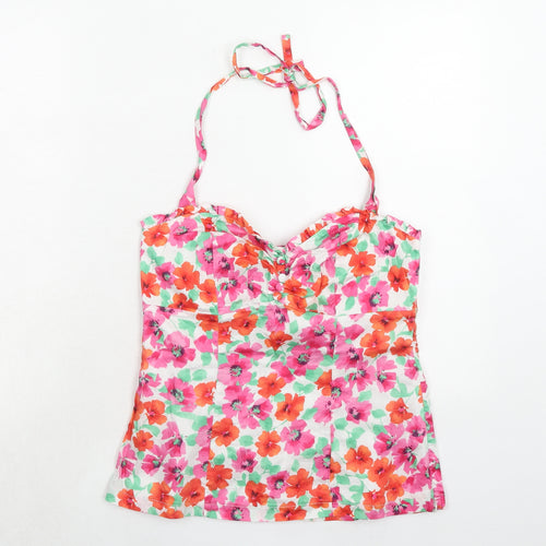 Red Herring Womens Pink Floral Cotton Camisole Tank Size 12 Halter