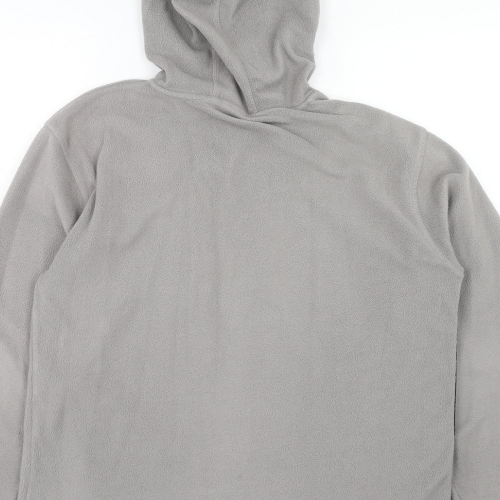 DECATHLON Mens Grey Polyester Pullover Hoodie Size L Zip