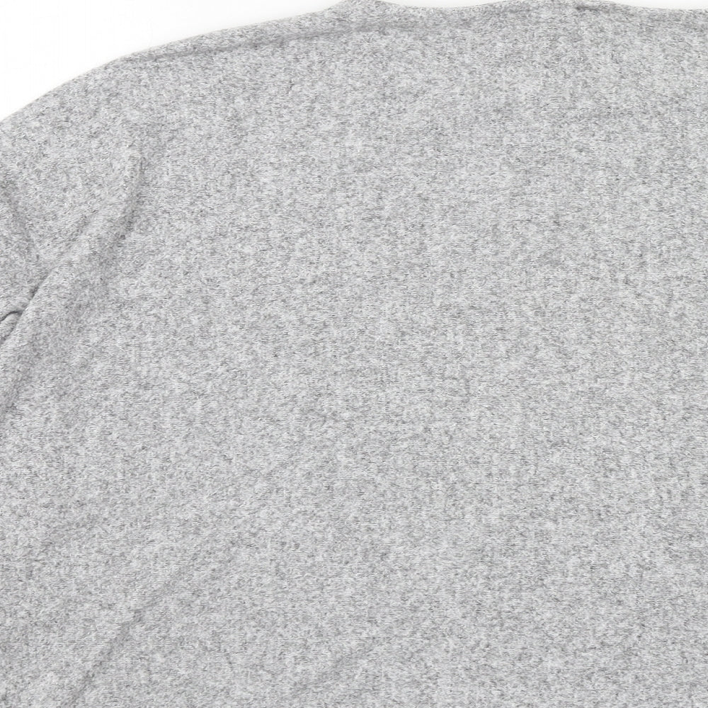 H&M Womens Grey Viscose Cropped T-Shirt Size M Round Neck