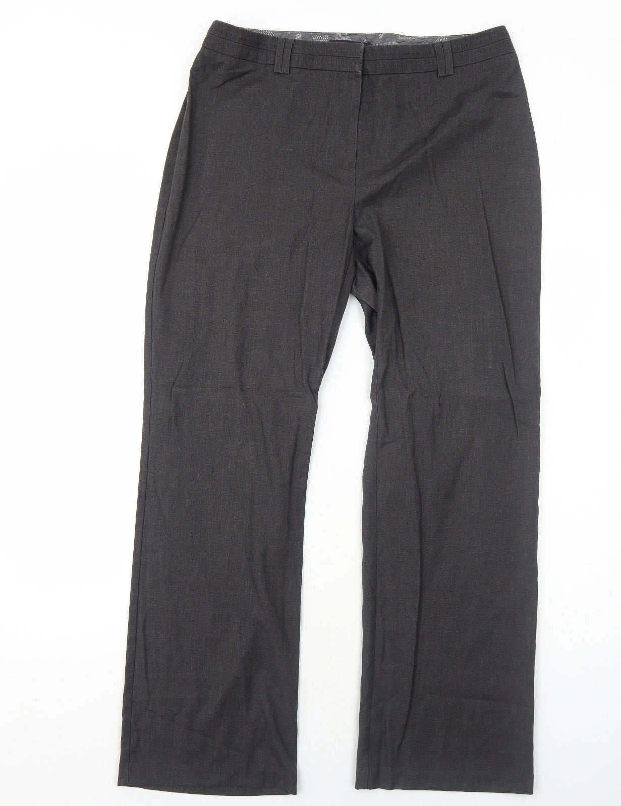 Marks and Spencer Womens Grey Polyester Dress Pants Trousers Size 14 Regular Zip