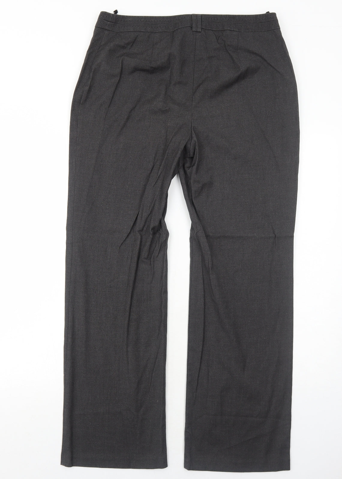 Marks and Spencer Womens Grey Polyester Dress Pants Trousers Size 14 Regular Zip
