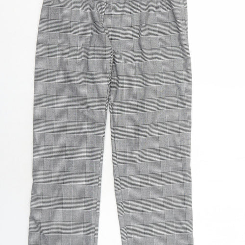 New Look Womens Grey Plaid Polyester Trousers Size 10 Regular Zip - Belted