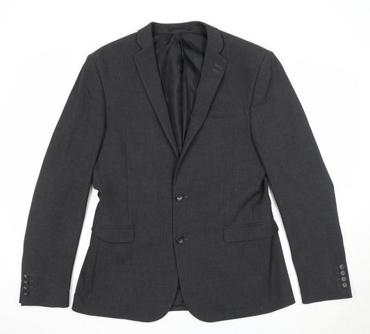 ASOS Mens Black Polyester Jacket Suit Jacket Size 42 Regular