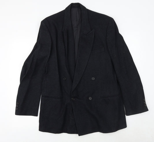 BHS Mens Black Wool Jacket Suit Jacket Size 40 Regular