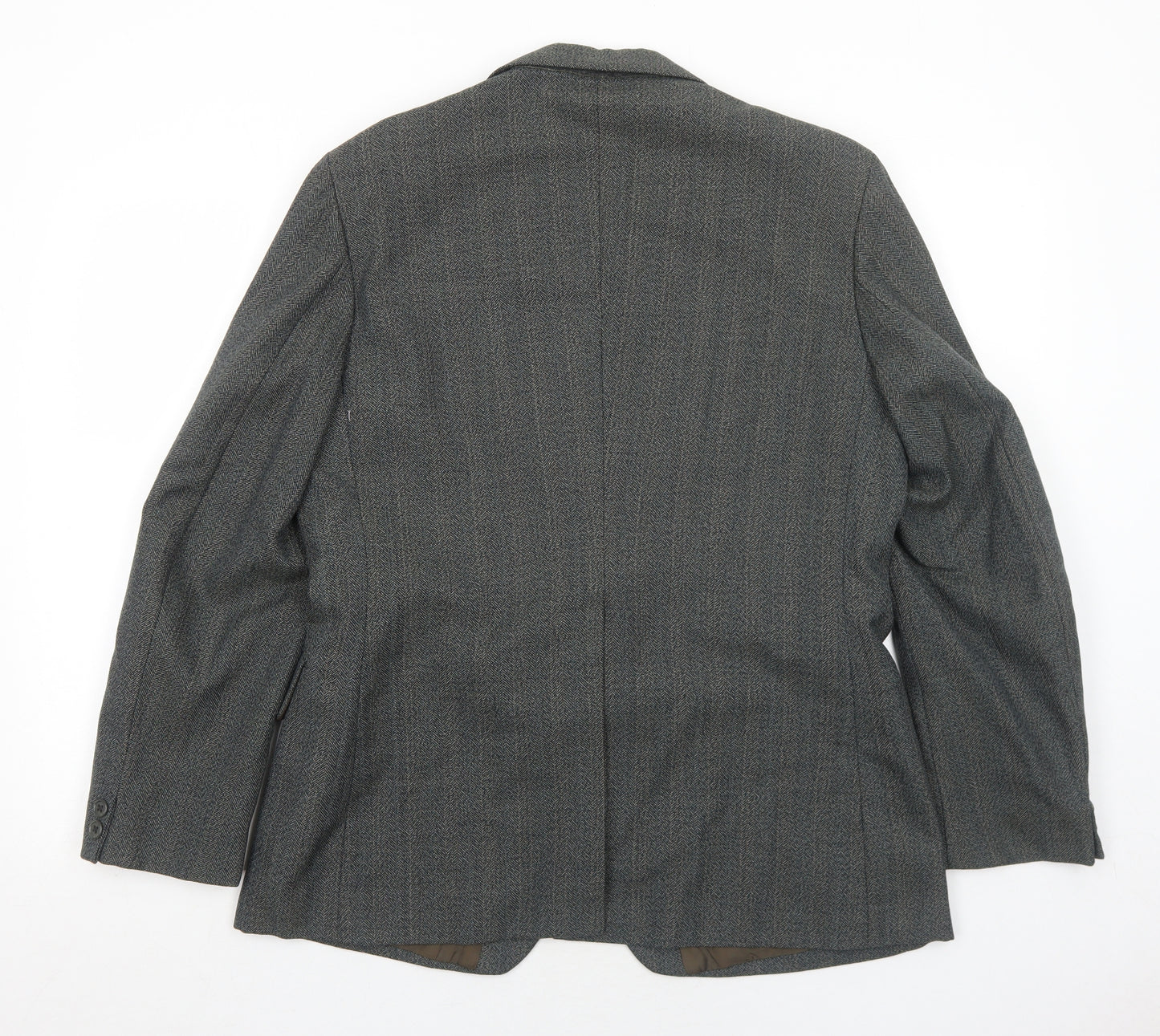 Guards Mens Grey Striped Polyester Jacket Suit Jacket Size 40 Regular