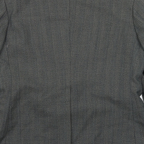 Guards Mens Grey Striped Polyester Jacket Suit Jacket Size 40 Regular