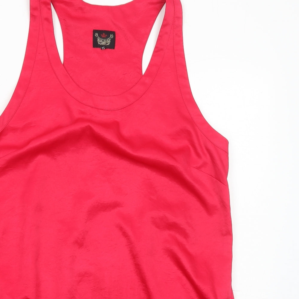 River Island Womens Red Polyester Basic Tank Size 18 Scoop Neck