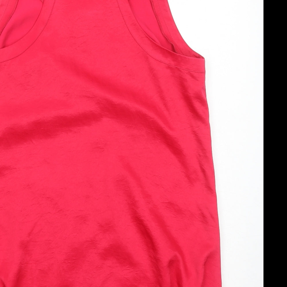 River Island Womens Red Polyester Basic Tank Size 18 Scoop Neck