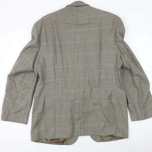 centaur Mens Brown Geometric Wool Jacket Blazer Size 42 Regular