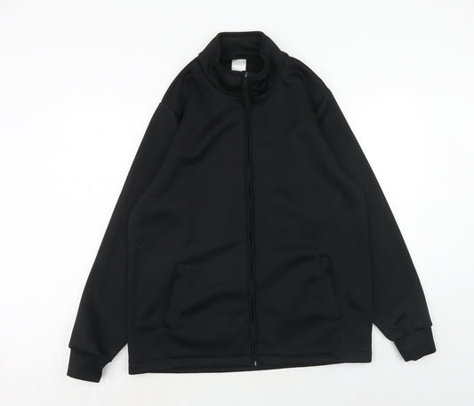 Alexandra Mens Black Polyester Full Zip Sweatshirt Size M Zip