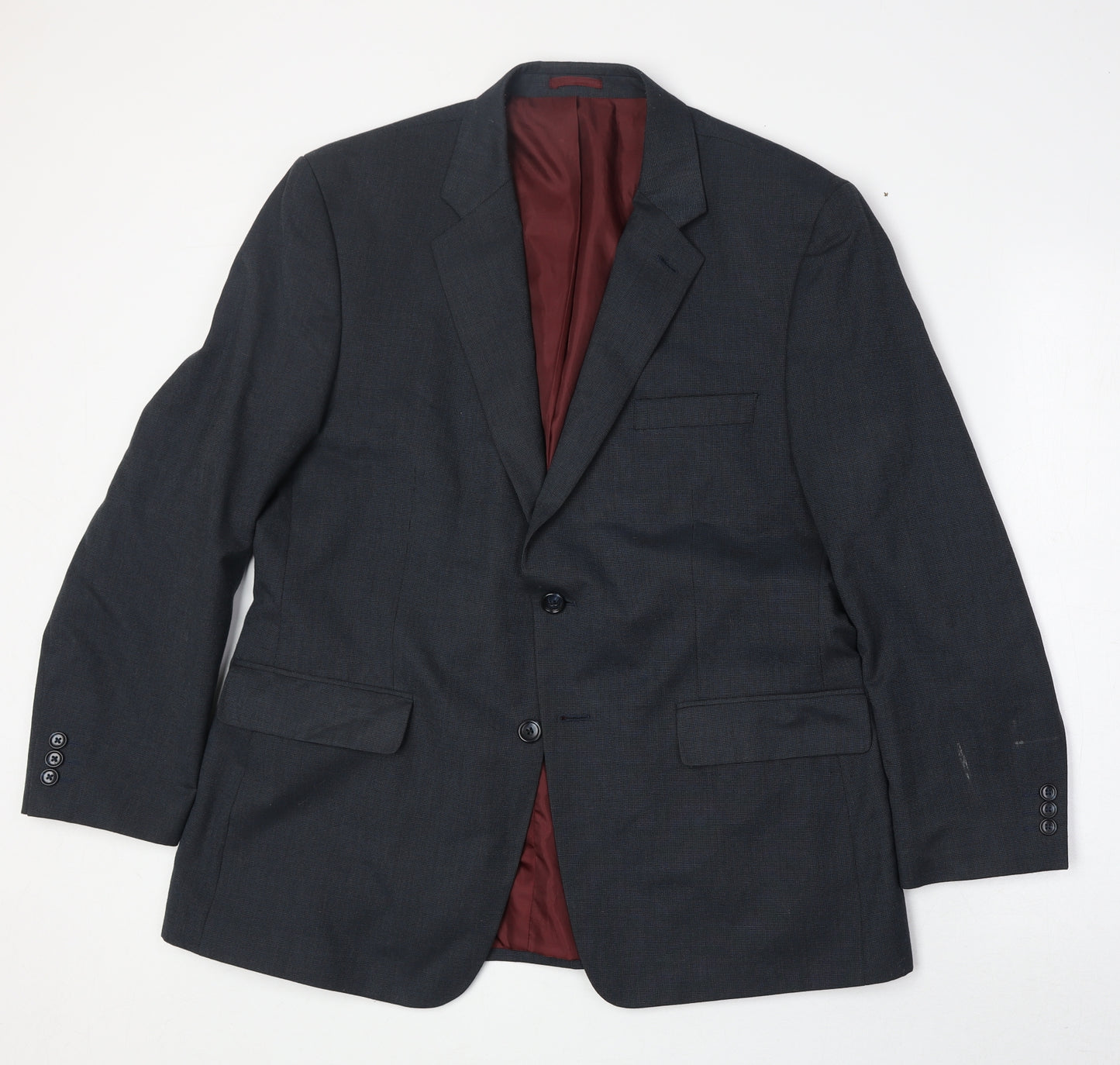 BHS Mens Blue Polyester Jacket Suit Jacket Size 42 Regular