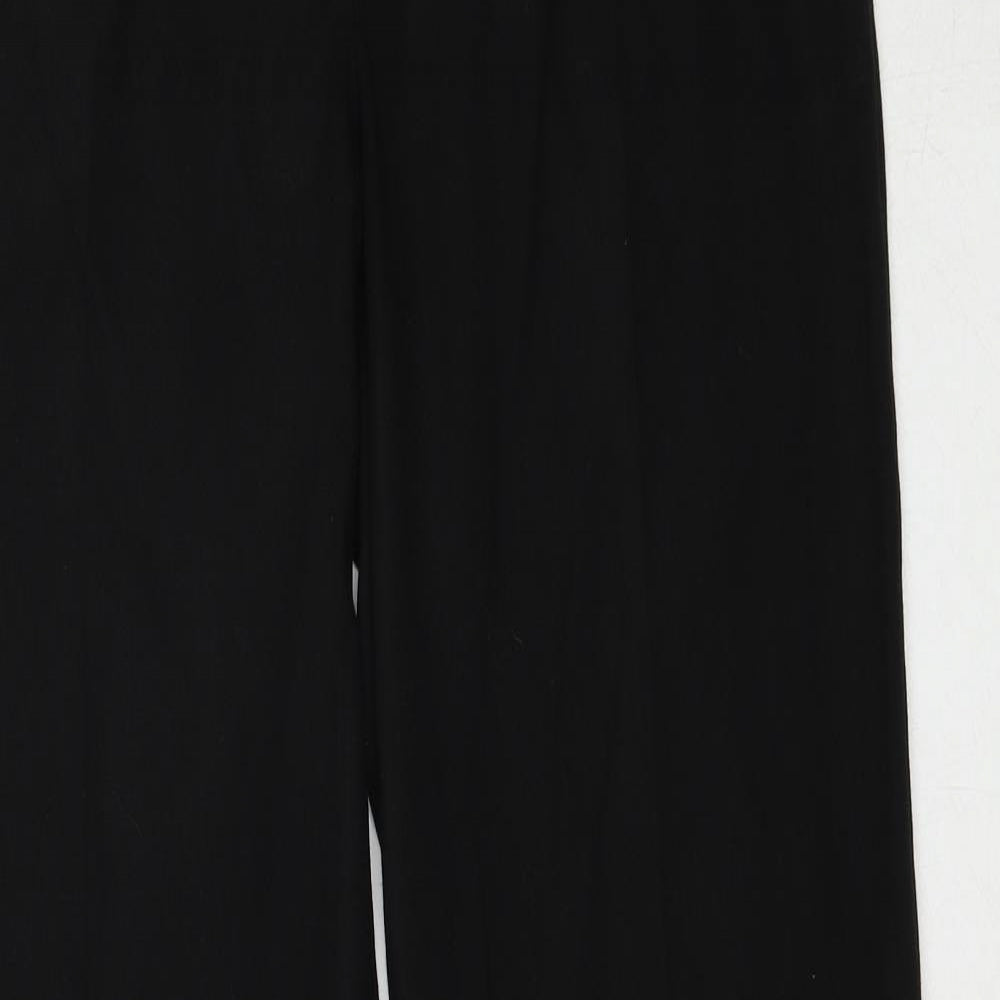 NEXT Womens Black Polyester Trousers Size 10 Regular Zip