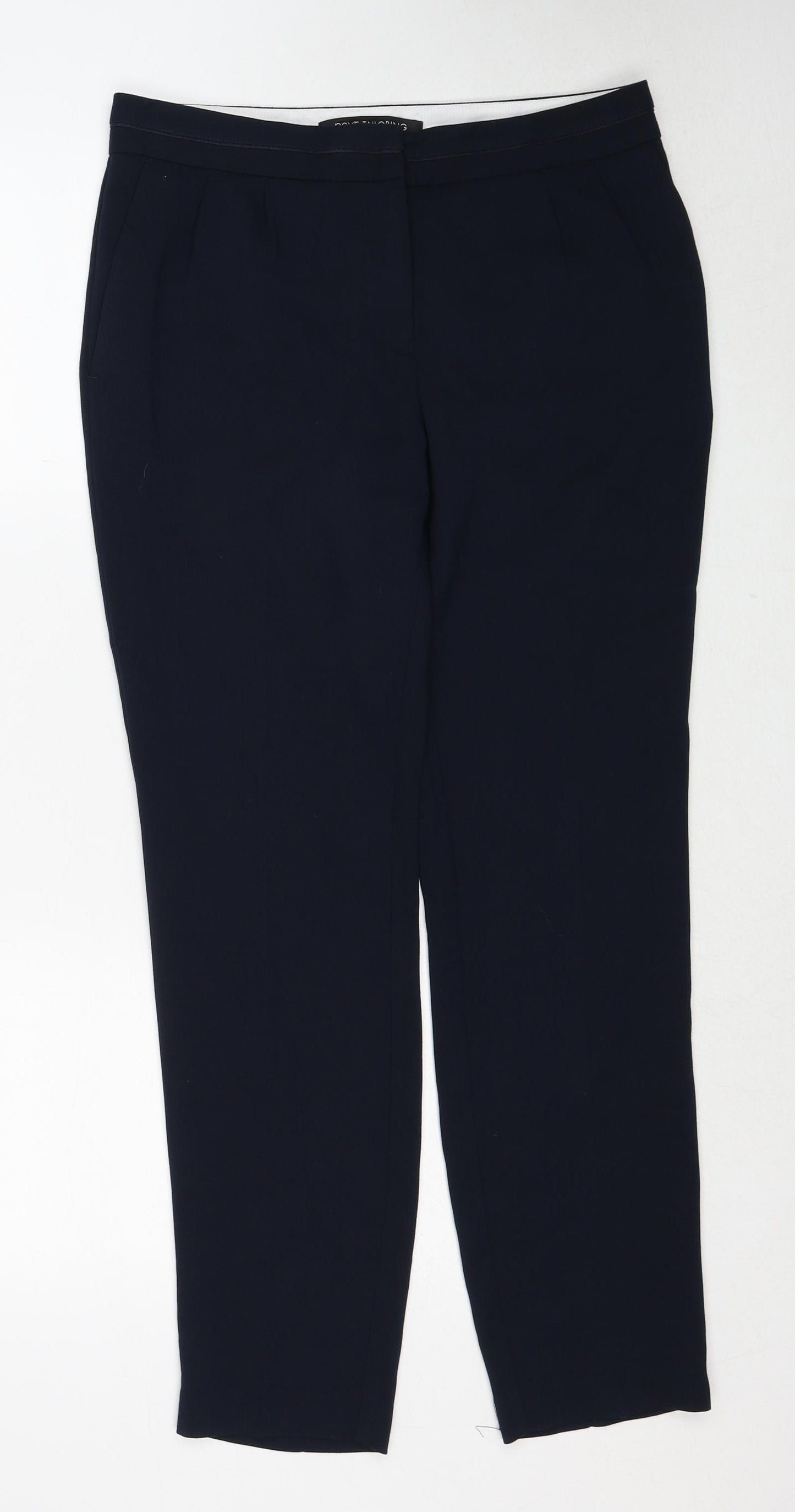 NEXT Womens Blue Polyester Capri Trousers Size 10 Regular Zip
