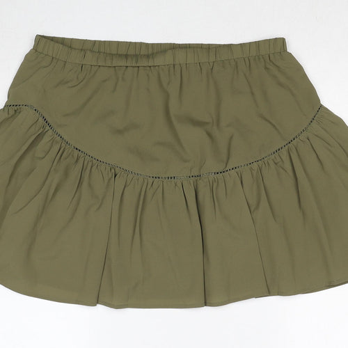 Banana Republic Womens Green Polyester A-Line Skirt Size M Regular Pull On