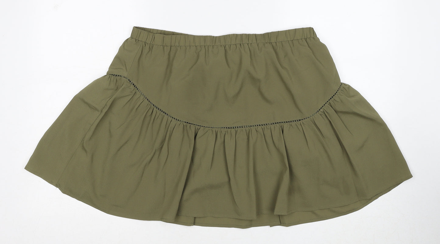 Banana Republic Womens Green Polyester A-Line Skirt Size M Regular Pull On