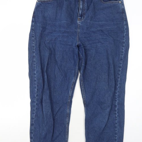 ASOS Womens Blue Cotton Boyfriend Jeans Size 34 in L30 in Regular Zip - Raw hems