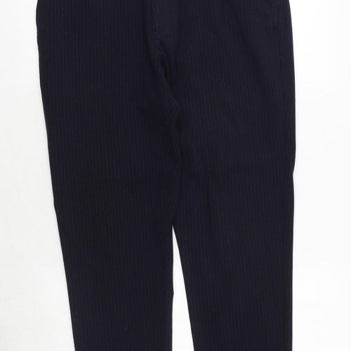 Zara Mens Blue Polyester 2 Piece Suit Trousers Size L Regular Zip