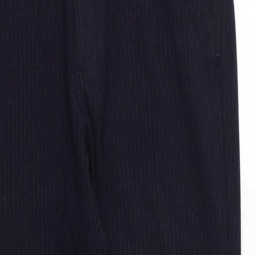 Zara Mens Blue Polyester 2 Piece Suit Trousers Size L Regular Zip