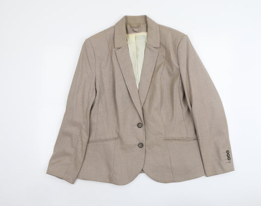 H&M Womens Beige Polyester Jacket Blazer Size 22