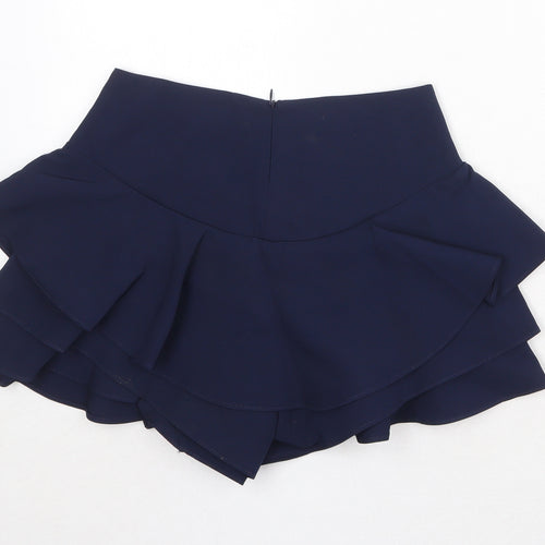 Missguided Womens Blue Polyester Flare Skort Size XS Regular Zip