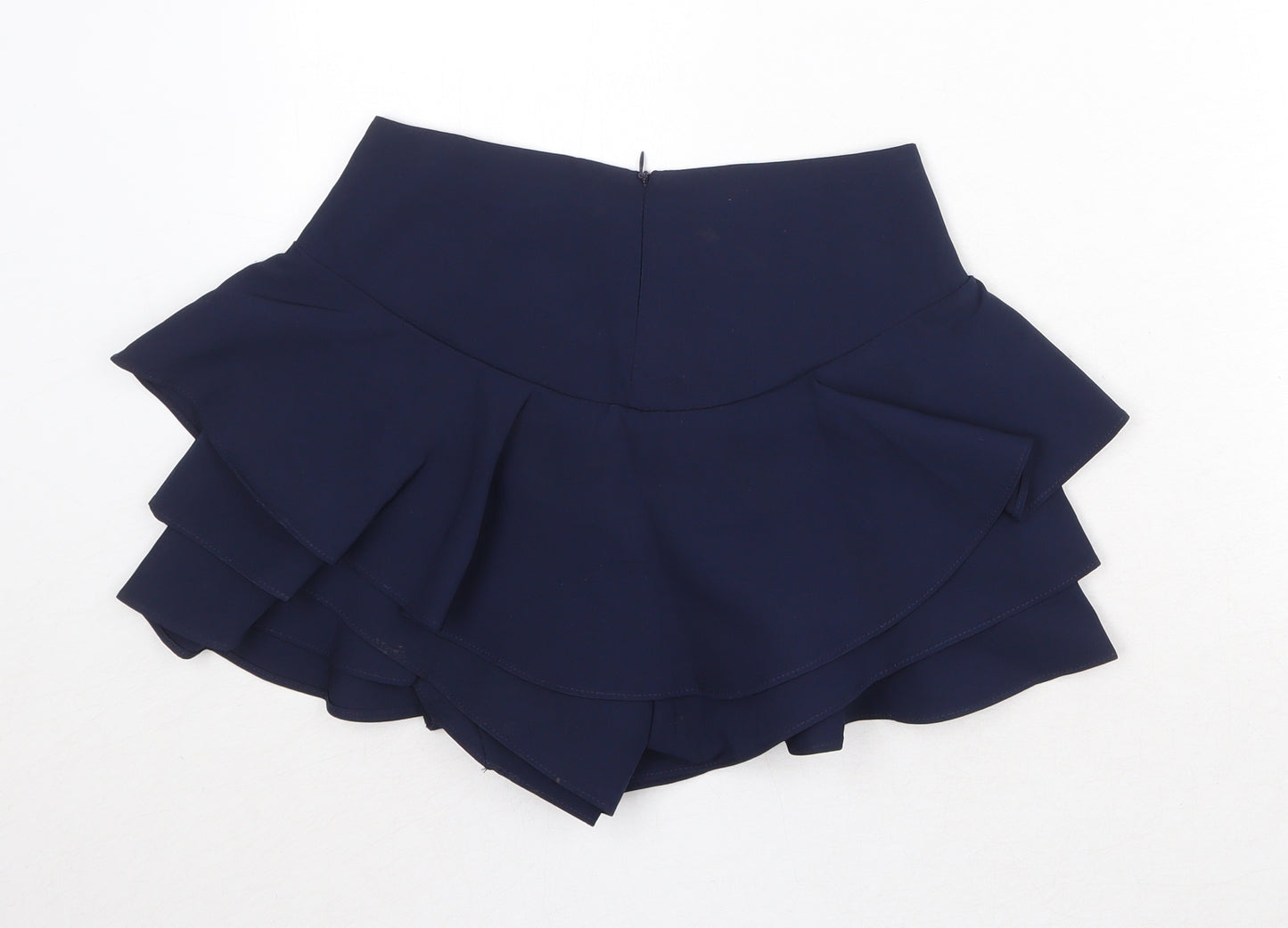 Missguided Womens Blue Polyester Flare Skort Size XS Regular Zip