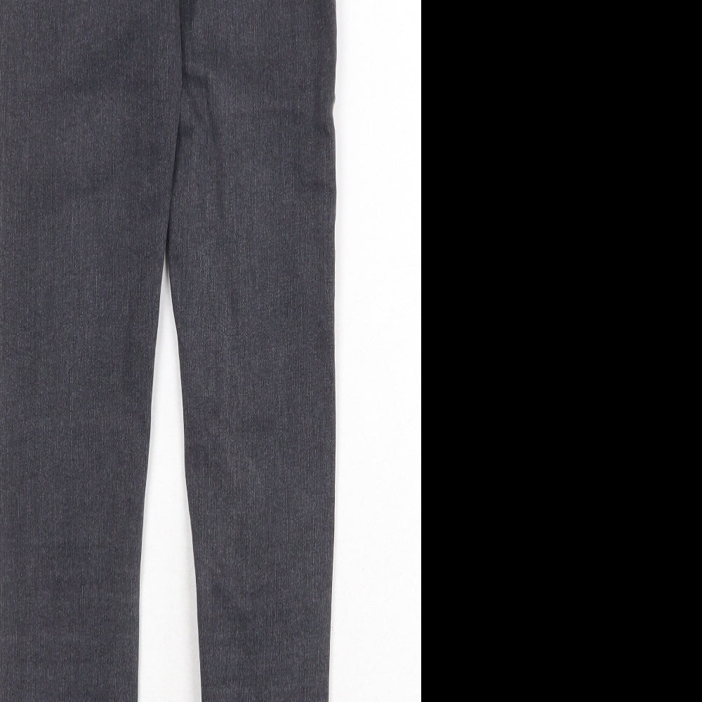 Topshop Womens Grey Herringbone Cotton Skinny Jeans Size 24 in Regular Zip