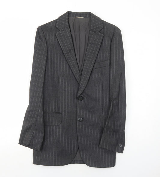 Austin Reed Mens Grey Striped Polyester Jacket Suit Jacket Size 38 Regular