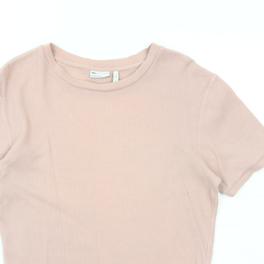 ASOS Womens Pink Cotton Basic T-Shirt Size M Crew Neck