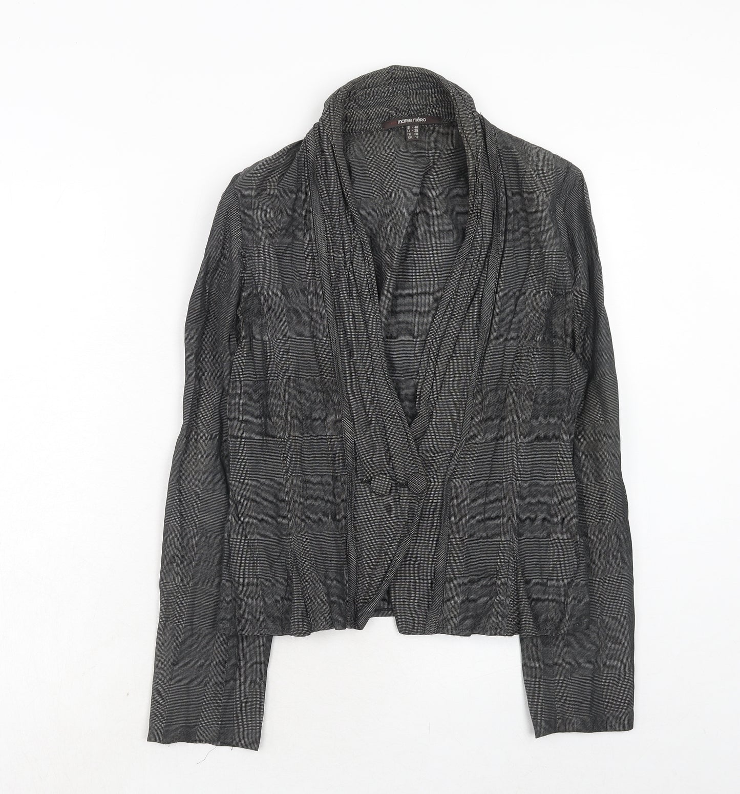 Marie Mero Womens Grey Jacket Blazer Size 12 Button