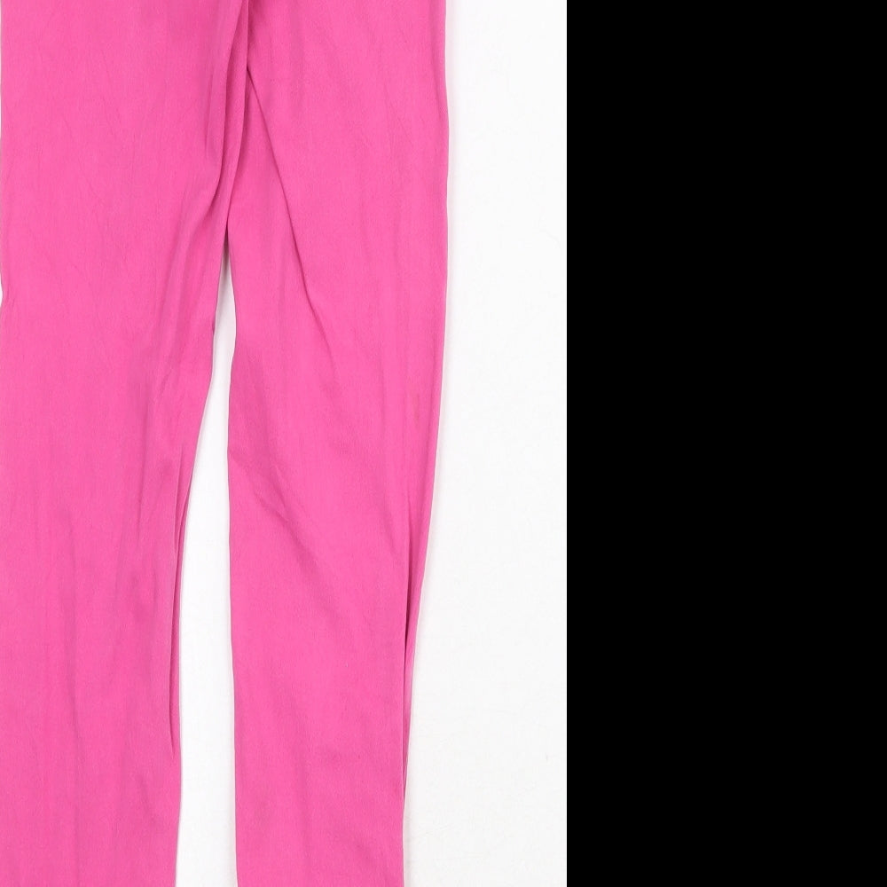 NEXT Girls Pink Cotton Skinny Jeans Size 10 Years Regular Zip