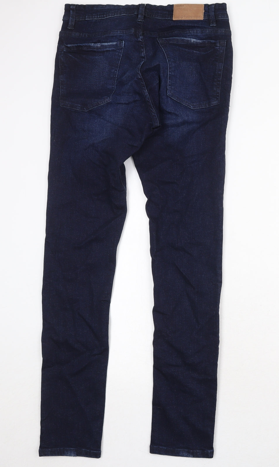 Pull&Bear Mens Blue Cotton Skinny Jeans Size 32 in Regular Zip