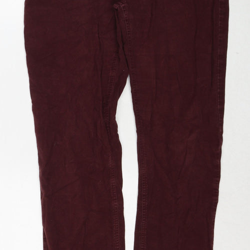Jigsaw Womens Red Cotton Straight Jeans Size 12 Regular Zip
