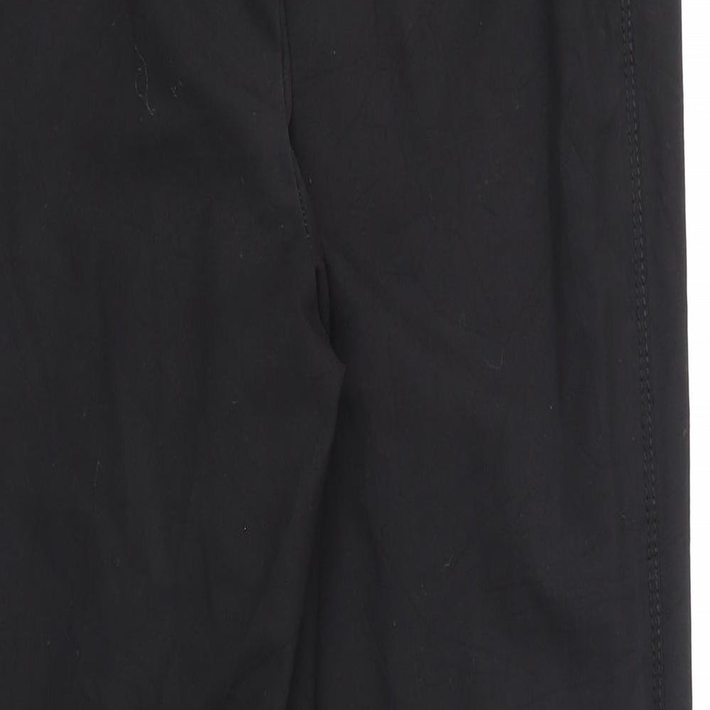 Zara Womens Black Polyester Chino Trousers Size 10 Regular Zip