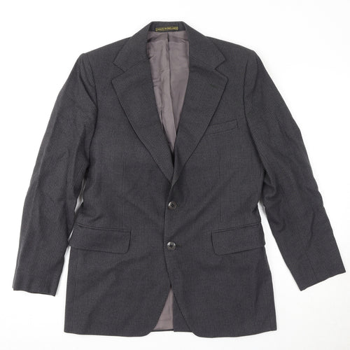 Burton Mens Grey Striped Cotton Jacket Suit Jacket Size 38 Regular