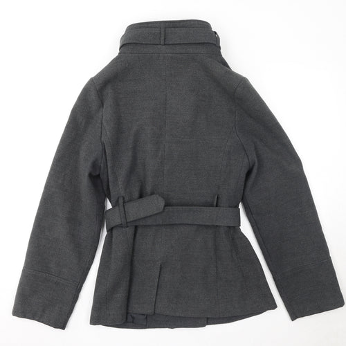 Pk Clothing Womens Grey Pea Coat Coat Size 16 Button