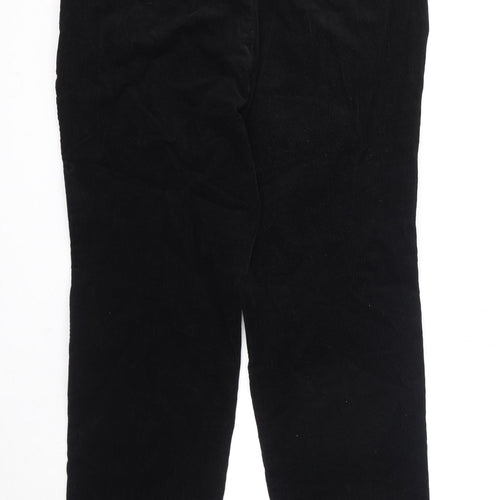 Marks and Spencer Mens Black Cotton Chino Trousers Size 34 in L31 in Regular Zip