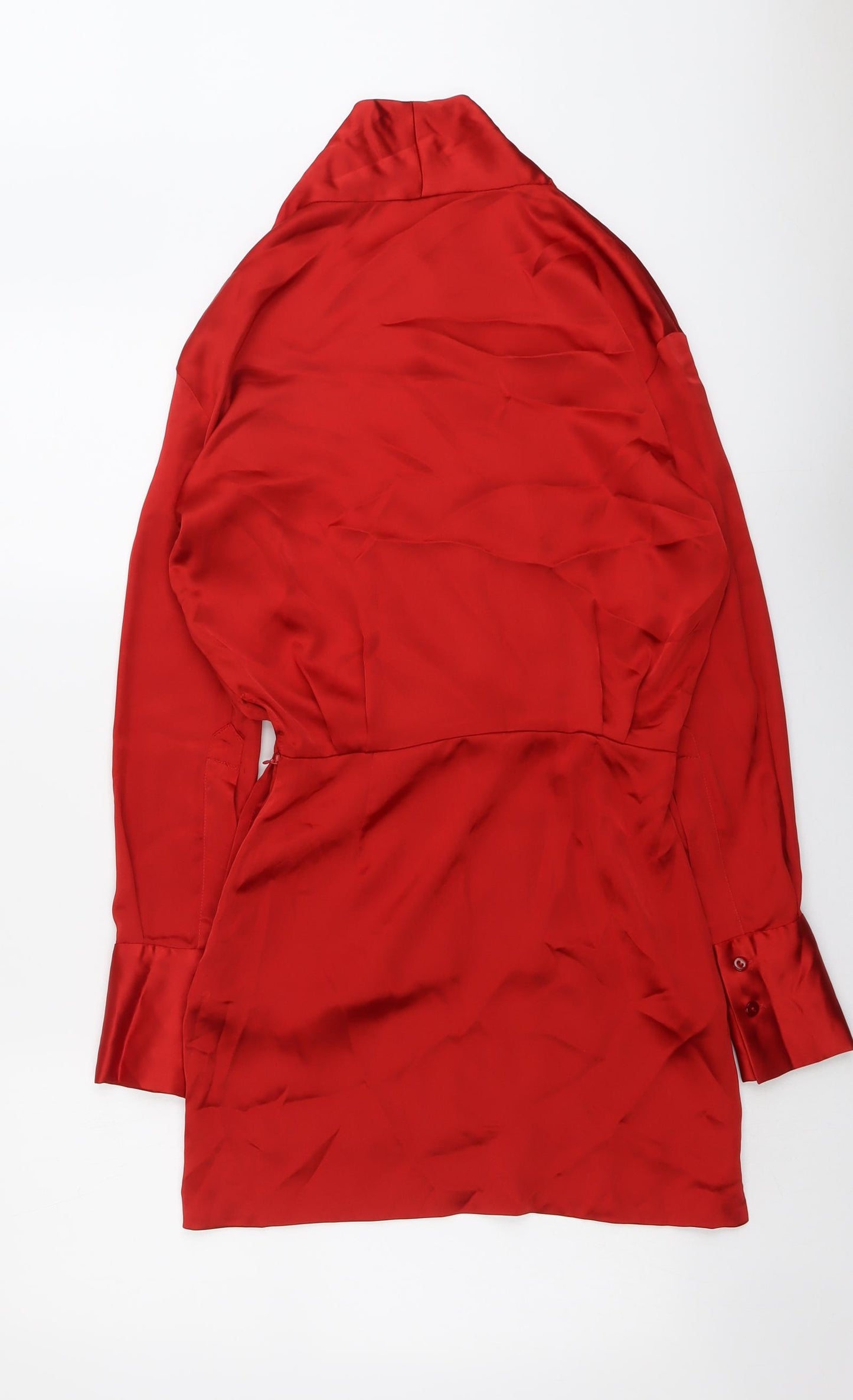 Zara Womens Red Polyester Mini Size XS Collared Zip