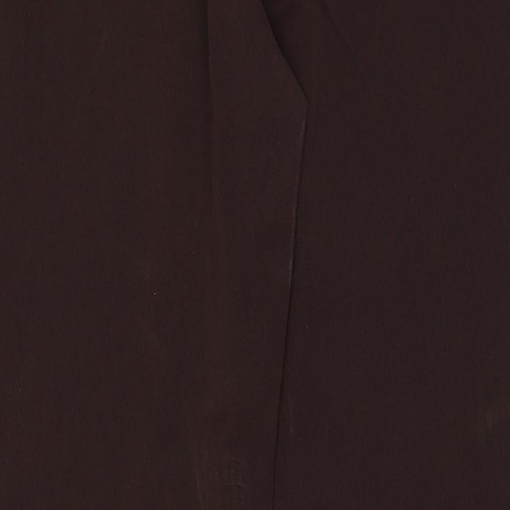 M&Co Womens Brown Viscose Trousers Size 12 Regular Zip