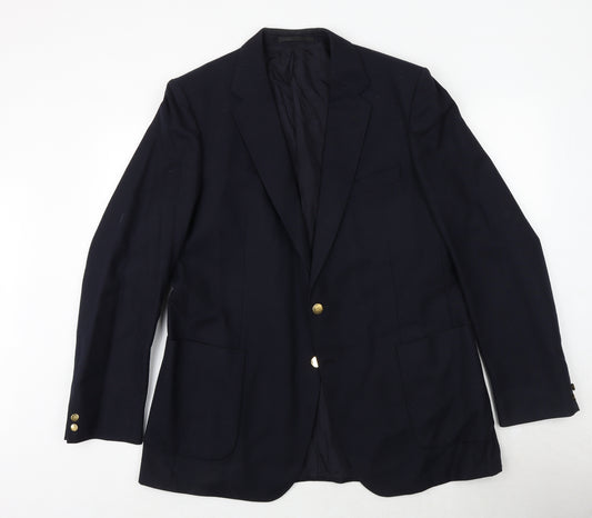St Michaels Mens Blue Wool Jacket Suit Jacket Size 44 Regular