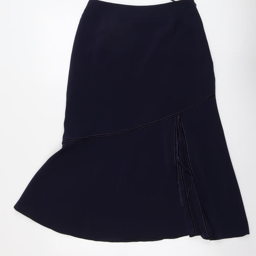 Joella Di Marco Womens Blue Polyester A-Line Skirt Size 12 Zip
