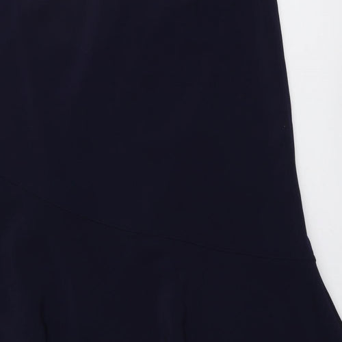 Joella Di Marco Womens Blue Polyester A-Line Skirt Size 12 Zip
