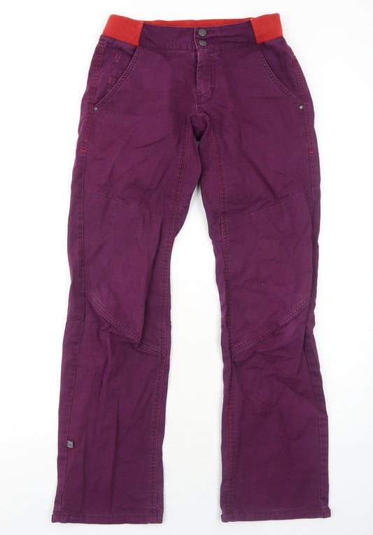 RAB Womens Purple Cotton Trousers Size 10 Regular Zip - Outdoors