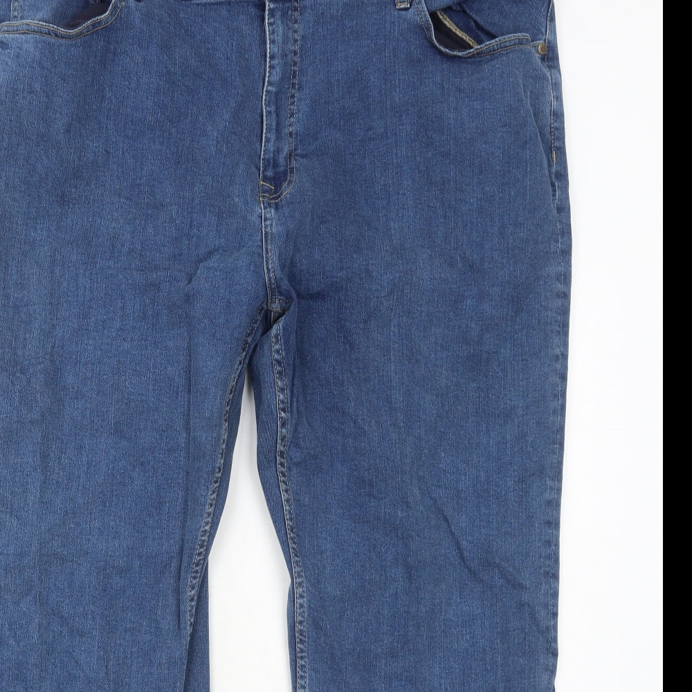 Sandstone&Co Mens Blue Cotton Straight Jeans Size 44 in Regular Zip