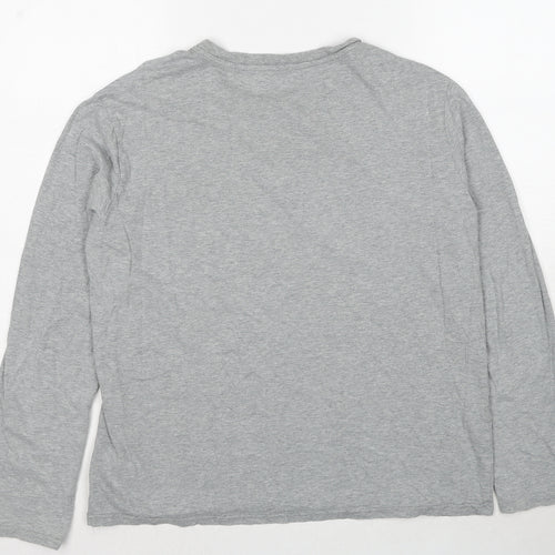 Merona Mens Grey Cotton T-Shirt Size L Crew Neck Pullover
