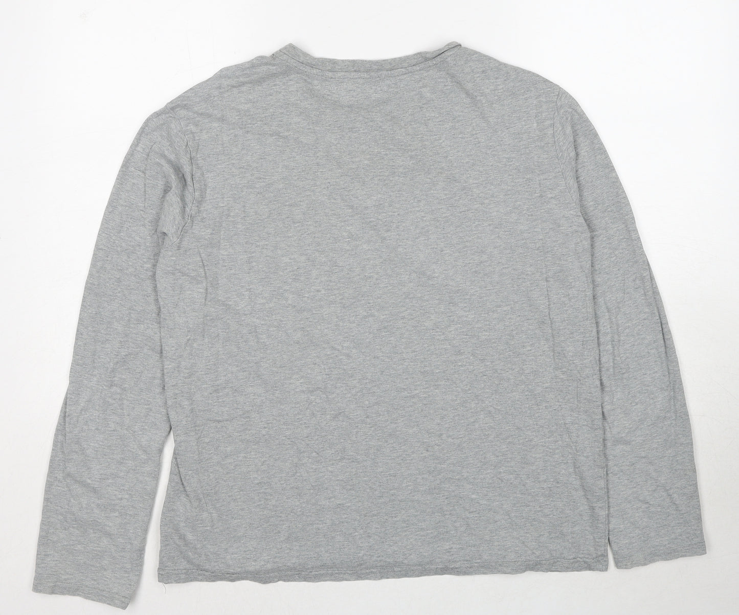 Merona Mens Grey Cotton T-Shirt Size L Crew Neck Pullover