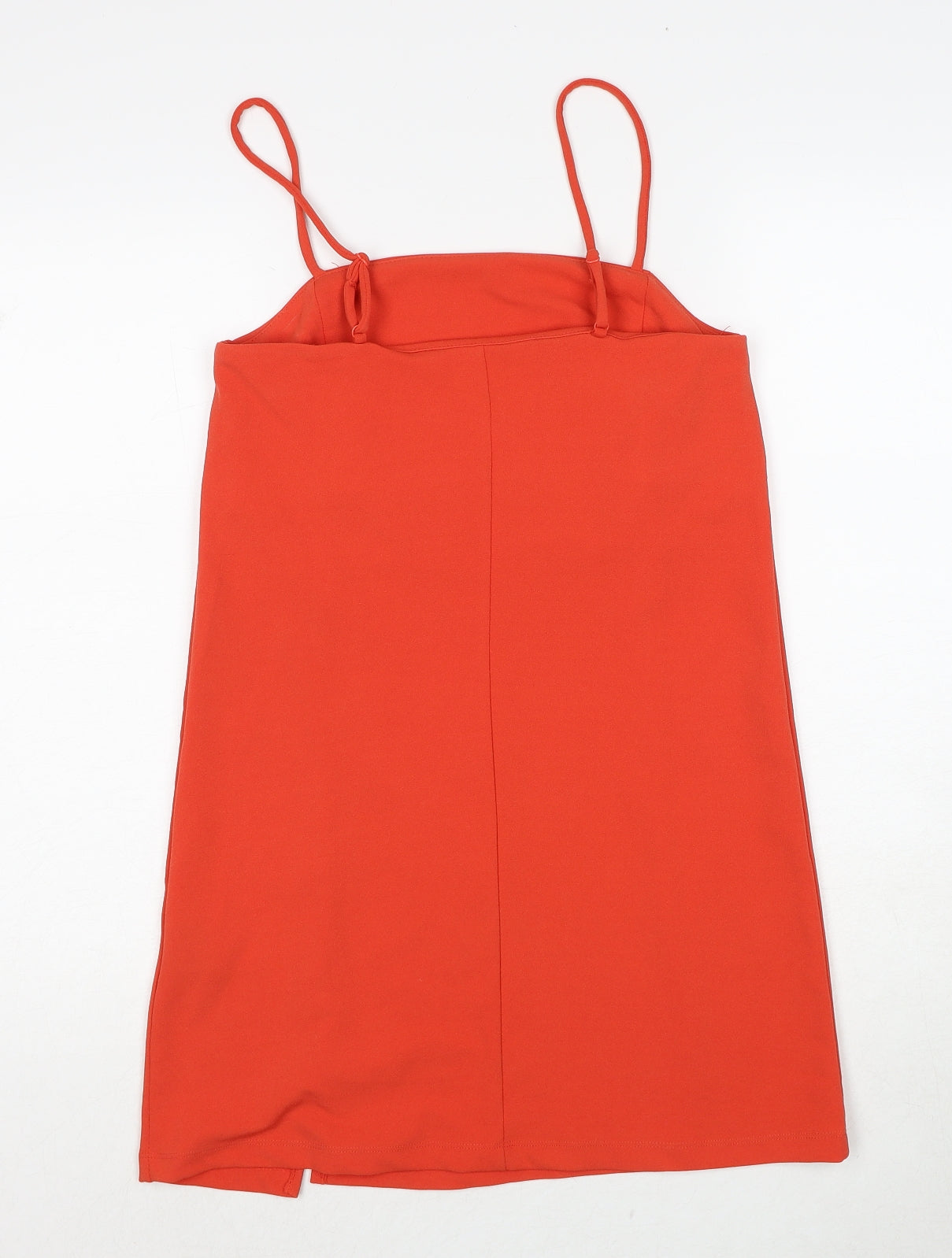 H&M Womens Red Polyester Mini Size XS Square Neck Pullover - Side Slit Adjustable Straps