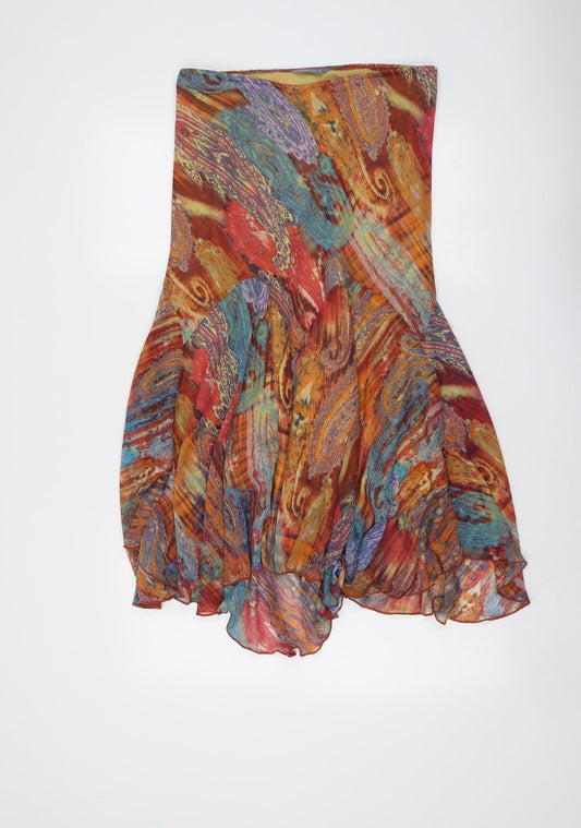 Per Una Womens Multicoloured Geometric Polyester Swing Skirt Size 8