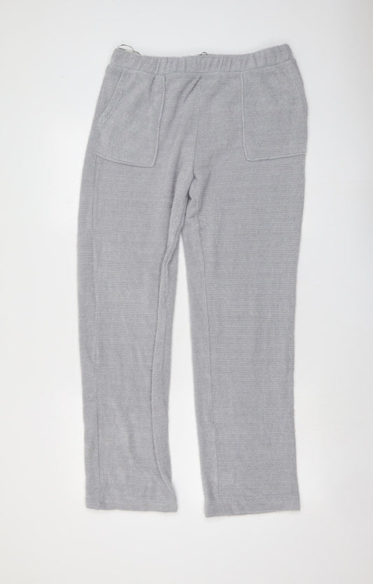 Marks and Spencer Womens Grey Polyester Jogger Trousers Size M L31 in Regular