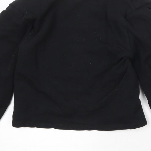 Zara Womens Black Cotton Pullover Sweatshirt Size S Pullover - Shoulder Pads
