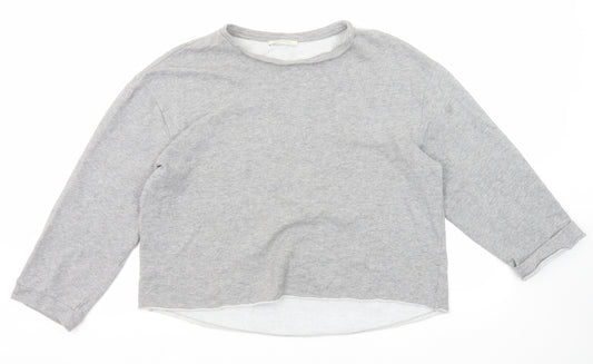 Zara Womens Grey Cotton Pullover Sweatshirt Size S Pullover